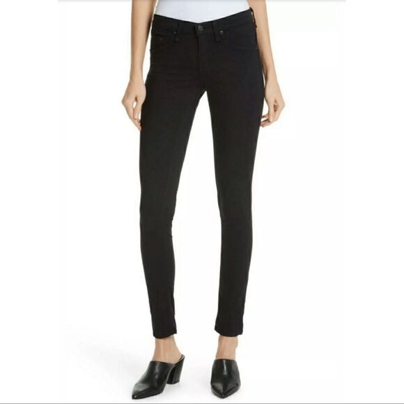 𝅺RAG & Bone High Rise Ankle Skinny Black 23 - Picture 1 of 8